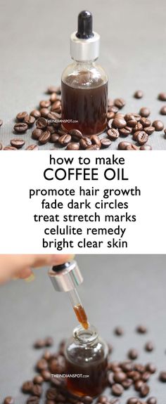 Coffee Oil Recipe, Coffee Oil, Diy Kosmetik, Make Coffee, Homemade Coffee, Oil For Hair, Fast Hairstyles, Beauty Oil, Hair Growth Faster