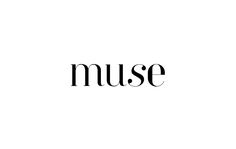 the word muse written in black on a white background