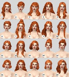 the different types of red hair are shown in this screenshote screen shot, which shows