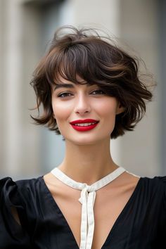 Modern Diana Haircut, Short Bob Women’s Haircut, Fine Bob Hairstyles, Retro Hairstyles For Short Hair, Short French Hair, Short 60s Hair, Bubble Bob Haircut, Extra Short Bob, Soft Gamine Hair