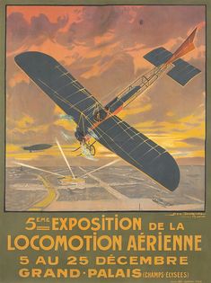 an advertisement for the exposition de la locomoton aerienne in paris, france