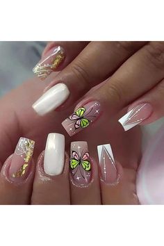 French Press on Nails Medium Coffin Square Fake Nails Aurora Butterfly Design Acrylic Artificial Nails Glue on Stick on False Nails 24 Pcs Press Nails, Medium Coffin, Nails Medium, Artificial Nails, French Press, Butterfly Design, False Nails, Glue On Nails, Fake Nails