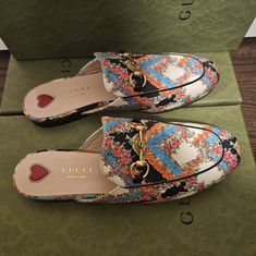 Purchased From Nordstrom Rock With Original Box And Dust Bags. Gucci Women Princetown Floral Leather Loafer Mule Size 36 Composition Outer: Canvas 100% Sole: Leather 100% Lining: Leather 100% Paid $629 Designer Flats With Leather Sole For Spring, Designer Slip-on Flats With Leather Sole, Luxury Summer Loafers With Flat Heel, Luxury Summer Loafers, Luxury Flat Loafers For Spring, Designer Slip-on Flats For Spring, Gucci Designer Slip-on Loafers, Designer Round Toe Loafers For Spring, Designer Flat Loafers For Spring