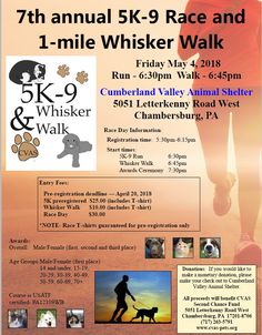 an advertisement for the 5th annual 5k race and 1 - mile whisker walk