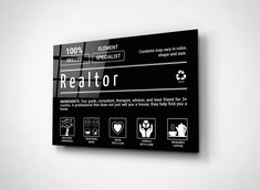 a black and white sign on the wall that says, read it's realtor