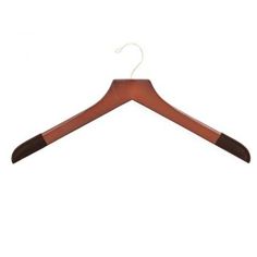 a wooden coat hanger on a white background