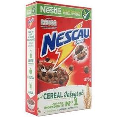 nestle cereal box with cereal in it on a white background and an image of a lightning