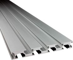 an aluminum profile strip on a white background