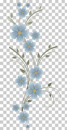 blue flowers on a white background png