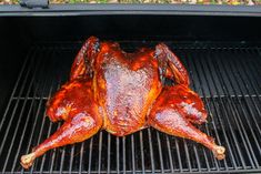 a whole chicken sitting on top of a grill