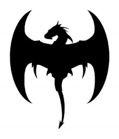 a black and white silhouette of a dragon