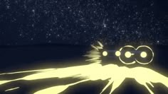 an animated image of two eyes in the night sky