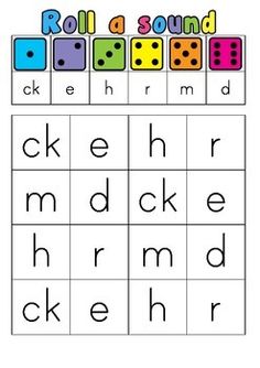 roll and sound worksheet for children to practice letter sounds