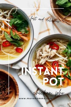 Instant pot pho Instant Pot Chicken Pho, Instant Pot Pho, Vietnamese Noodle Soup, Chicken Pho, Comforting Soup