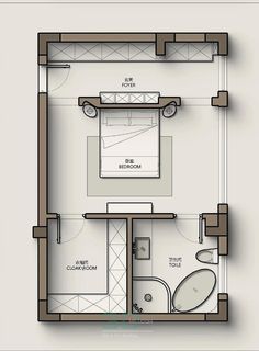 the floor plan for a small bathroom with an attached toilet and sink, as well as a