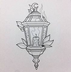 a black and white drawing of a lit candle