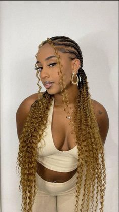 Curly Hair Salon, Cornrows Braids For Black Women, Curly Hair Accessories, Ghana Braids, Feed In Braids Hairstyles, Goddess Braids Hairstyles, Braids Hairstyles Pictures, Braided Cornrow Hairstyles, Cute Box Braids Hairstyles