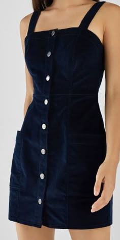 Crossed Neck Dress, Jean Dress Fall Outfit, Look Older, Easy Trendy Outfits, Button Front Dress, Stylish Dress Designs