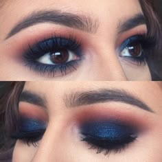 Beauty Make-up, Blue Eyeshadow, Eye Makeup Tips, Blue Makeup, Makeup Goals, Smokey Eye Makeup, Love Makeup, Eyeshadow Looks, Pretty Makeup