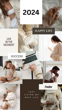 a collage of photos with the words happy life