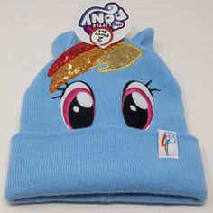 2 Pc Blue Girls My Little Pony Hat And Mittens Set Brand New With Tags Playful Blue Winter Beanie, Cute Adjustable Light Blue Hat, Cute Blue Winter Hat, Blue Novelty Hat, One Size Fits Most, Fun Blue Hats For Playtime, Playful Blue Cap, Trendy Blue Beanie, Cute Blue Beanie Hat, Casual Blue Hats For Playtime