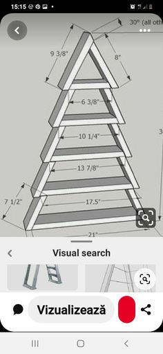 an iphone screen showing the measurements for a christmas tree