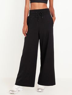 Saw this on Old Navy: Elevated Casual Solid Pull-on Bottoms, Comfortable Straight Leg Bottoms With Drawstring, Chic Drawstring Wide Leg Pants, Chic Solid Color Wide Leg Pants With Drawstring, Chic Solid Color Wide Leg Drawstring Pants, Chic Wide Leg Pants With Drawstring, Solid Wide Leg Pants With Drawstring And Relaxed Fit, Wide-leg Sweatpants With Drawstring, Solid Color Wide-leg Sweatpants With Drawstring