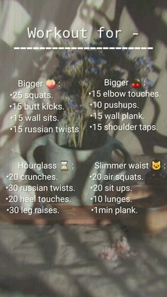 an image of a table with flowers and other things to do for work out or