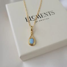 Gold Filled Opal Pendant Necklace. Tarnish Resistant Hypoallergenic Gold Opal Necklace, Resin Jewelry Diy, Opal Pendant Necklace, Opal Stone, Opal Pendants, Opal Necklace, Drop Necklace, Ring Collections, Jewelry Diy