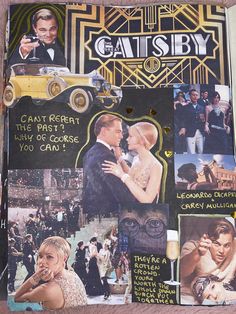 a collage of photos from the great gatsby