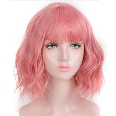 Category:Synthetic Wig; Gender:Women's; Wig Type:Party Wig,Natural Wigs,Cosplay Wig; Occasion:Vacation,Party / Evening,Daily Wear; Age Group:Adults; Color Shade:Brown,Pink,Blue,Black,Orange,Purple; Hair Material:Synthetic Hair; Cap Construction:Machine Made; Texture:Deep Wave; Length:Short; Features:Comfy,Fashion,Cosplay,Party,Fluffy; Net Weight:0.18; Heat Resistant:Yes; Listing Date:03/29/2021; Cap Circumference:; Front to Back:; Nape of Neck:; Side to Side Across Forehead:; Side to Side Over T Ombre Bangs, Bob Natural Hair, Technoblade Cosplay, Bang Wig, Pink Wigs, Mode Rose, Red To Blonde, Natural Hair Wigs, Black Bob