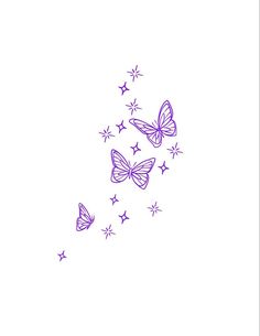 Butterflies, For Women, Tattoos, Stars, Purple, White