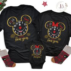 Personalized Disney Happy New Year Shirt|disney Clock Countdown Shirt New Years Eve Disney Shirts, New Years Disney Shirts, Disney New Years Shirts, New Year Shirts Ideas Family, Disney New Years, Disney New Years Eve, Disney Happy New Year, Disney Cruise Family, Disney New Year