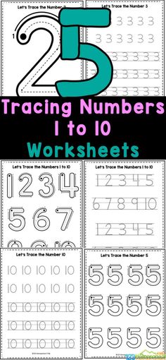 the numbers to 10 worksheets are shown in this printable activity for kids