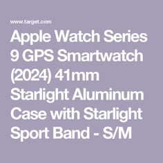 the apple watch series 9 gps smartwatch is shown in white on a purple background