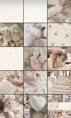 there are many different pictures of stuffed animals