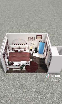 the floor plan of a bedroom and living room in a house or apartment with an attached bathroom