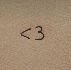 the number three is written in black ink