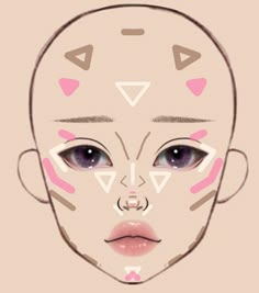 Asian Makeup Tutorials, Makeup Charts, Korean Makeup Tips, Anime Eye Makeup, Gyaru Makeup, Face Charts, Korean Makeup Tutorials, Makeup Tip, Makeup Tutorial Step By Step