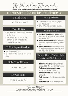 a flyer with information about the different types of bathtubs and shower fixtures on it