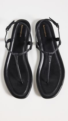 Reformation Thea Sandals | Shopbop Summer Slides, Black Sandals Flat, Summer Slide, Sandals Flat, Flats Sandals, Save Earth, Spring Summer 2024, Uganda, Black Sandals