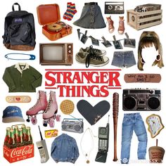 a collage of various items that say strange things