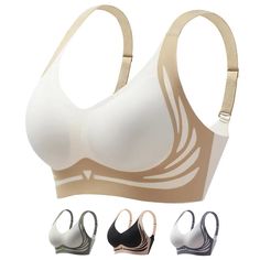 PRICES MAY VARY. 【Super Comfortable & Seamless Fit】Our everyday bra fabric is buttery soft and has a smooth material that conforms to the body's curves and keeps you dry and comfortable all day. The plunge bra is soft and breathable, light as a cloud, and feels nonrestrictive while also supporting. And the hem of wireless bras for women won't roll or move up, so you can move more freely. 【V Neck & Wavy Edge】Full coverage bra V-Neck Design makes your breasts more breathable which can gather and l Dance Bras, Wireless Bras, Sleep Bra, Light Exercise, Comfy Bra, Body Curves, Full Coverage Bra, Yoga Bra, Everyday Bra