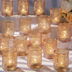 PRICES MAY VARY. ❤️❤️[ Votive Candle Holders Set ]❤️❤️: You will get 36 pack gold votive candle holders in your package, measuring 2.1ʺ diameter and 2.56ʺ height approximately, can be used with regular votive candles, tea light candle, and flameless LED tea waxes less than 1.5" in diameter.(Candles Excluded). These glass votive candle holders are the perfect complement to any dining table, which can be used with regular votive candles, tea light candles, flameless LED tea waxes, and edible butte Gold Votives, Gold Votive Candle Holders, Gold Votive Candles, Blue Candle Holders, Glass Tealight Candle Holders, Glass Votive Candle Holders, Gold Candle Holders, Glass Tea Light Holders, Gold Candles