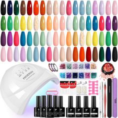 Amazon Nail Kit, Basic Manicure, Nail Kit Gift, Gel Nail Light, Nail Polish Manicure, Gel Nail Set, Gel Nail Polish Colors, Nail Polish Kit, Polish Manicure