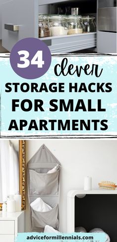 34 clever storage hacks for small apartments Small Apartment Storage Hacks, Storage Ideas For Small Rooms, Hacks For Small Apartments, Small Apartment Storage Solutions, Apartment Storage Hacks, Apartment Storage Solutions, Footrest Ottoman, Small House Storage, Small Apartment Hacks