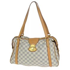 Louis Vuitton Lv Stresa Pm Shoulder Bag Damier Azur Leather White Sku ( Kp65 Yb3 ) Details Brand Louis Vuitton Style Shoulder Bag Color / Material White/Damier Azur Leather Country Of Manufacture France Serial Number Th5019 Dimension Size ( Inch ) W 15.7 X H 9.8 X D 5.5 " (Approx.) Size ( Cm ) W 40 X H 25 X D 14 Cm (Approx.) Handle Drop ( Inch /Cm ) 0 "/ 0 Cm (Approx.) Shoulder Drop ( Inch /Cm ) 11 - 0 "/ 28 - 0 Cm(Approx.) Come With ( Accessories) - Pockets Outside - Inside Open*2 Example Of Ra Louis Vuitton Style, Mens Frames, Vintage Louis Vuitton, Louis Vuitton Model, Travel Tote, Canvas Shoulder Bag, White Canvas, White Material, Shoulder Bag Women