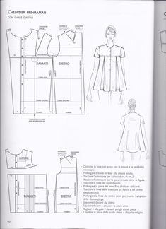 an open book with instructions on how to make a dress and jacket for the woman