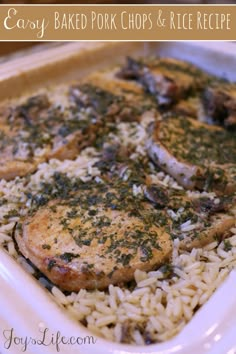 a casserole dish with chicken, mushrooms and rice in it on a plate