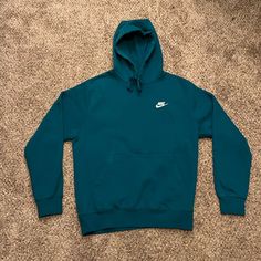 Never Worn. Like New Condition Mens Nike Hoodie, Teal Outfit, Teal Outfits, Teal Nikes, Preppy Clothes, Gift Inspo, Girly Accessories, Cool Outfits For Men, Green Hoodie